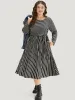Striped Round Neck Belted Dress sold by Bloomchic
