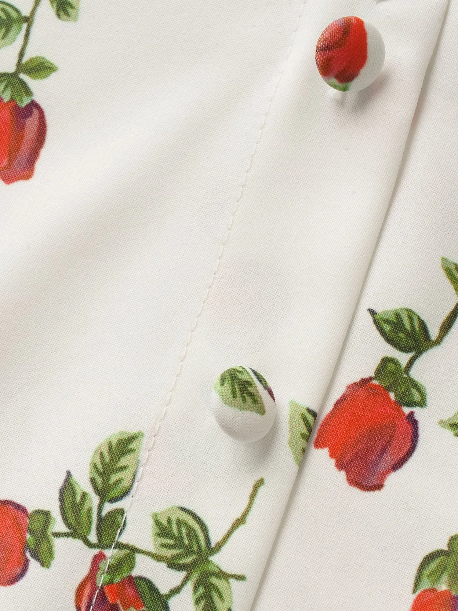 Rose Print Tie Knot Button Detail Ties Blouse sold by Bloomchic product image thumbnail 5