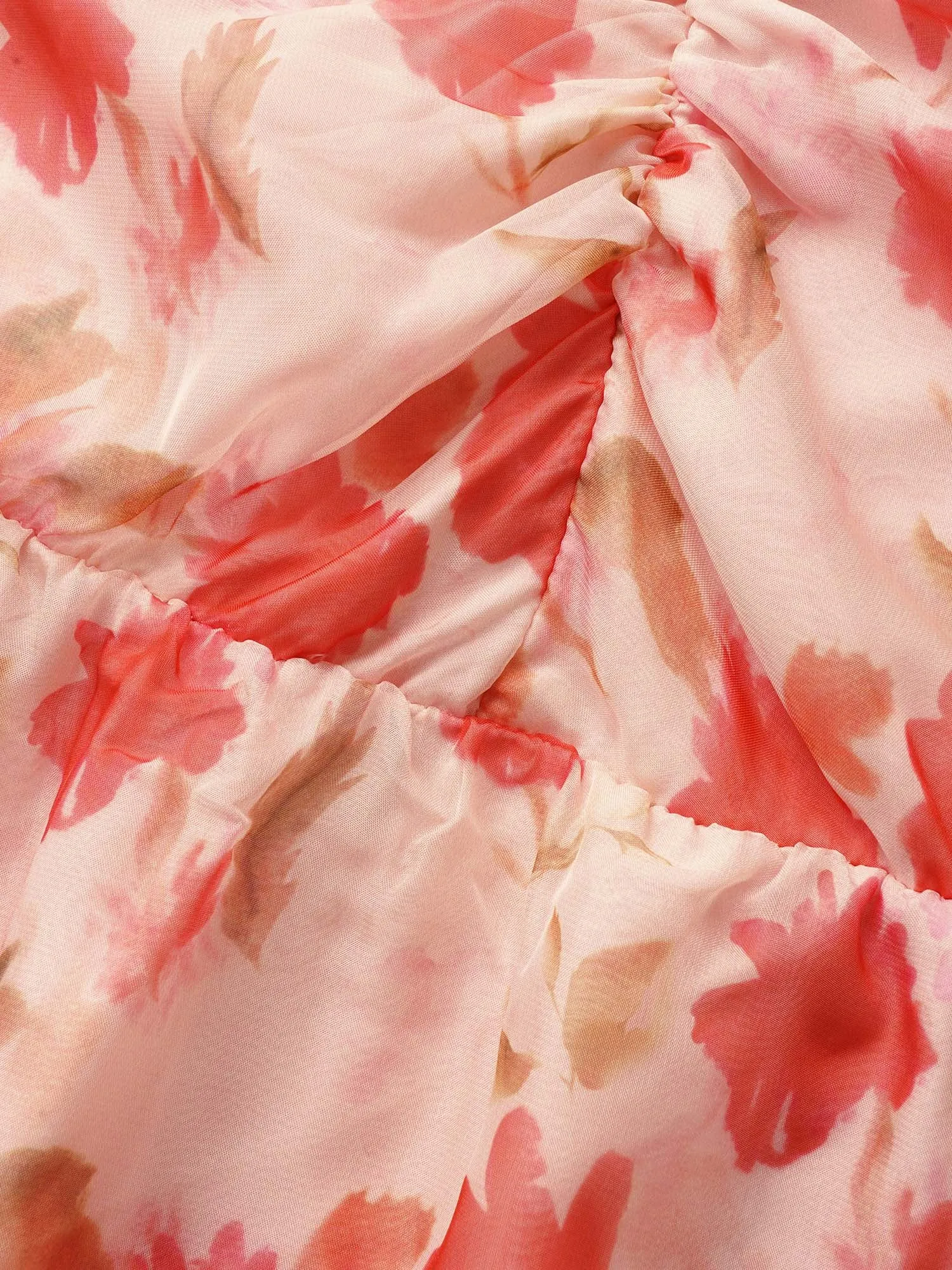 Floral Elastic Waist Mesh Ruched Blouse sold by Bloomchic product image thumbnail 5