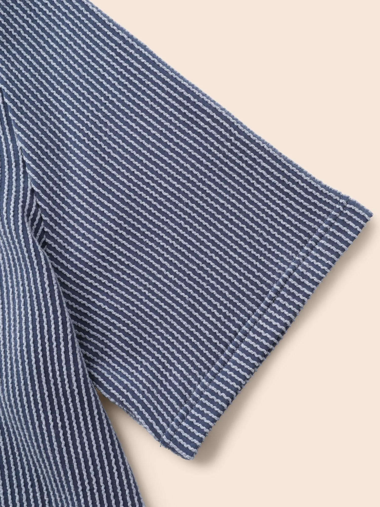 Round Neck Plain Textured Knit T-shirt sold by Bloomchic product image thumbnail 5