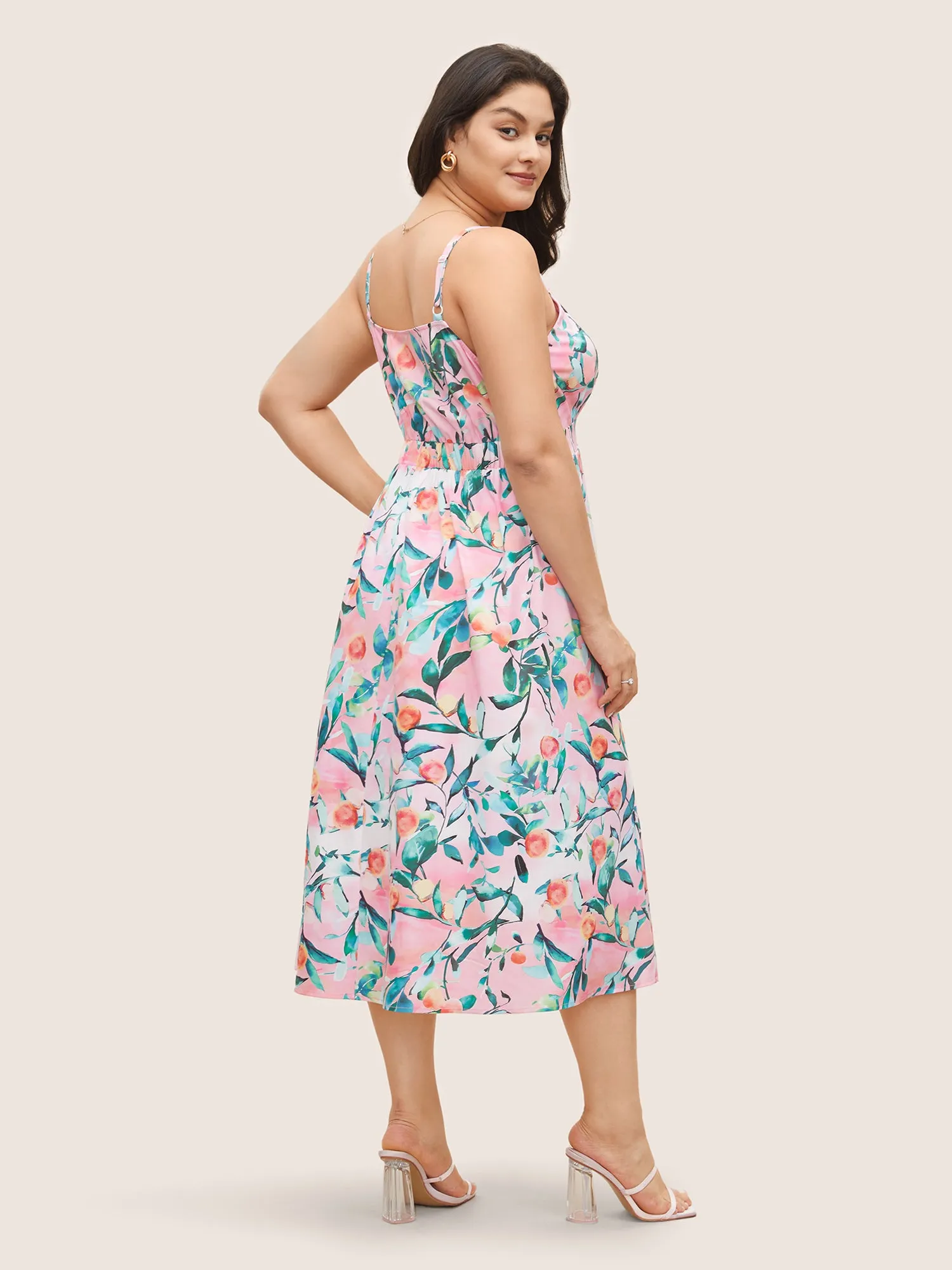 Citrus Fruit Print Frill Trim Pocket Cami Dress sold by Bloomchic product image thumbnail 4