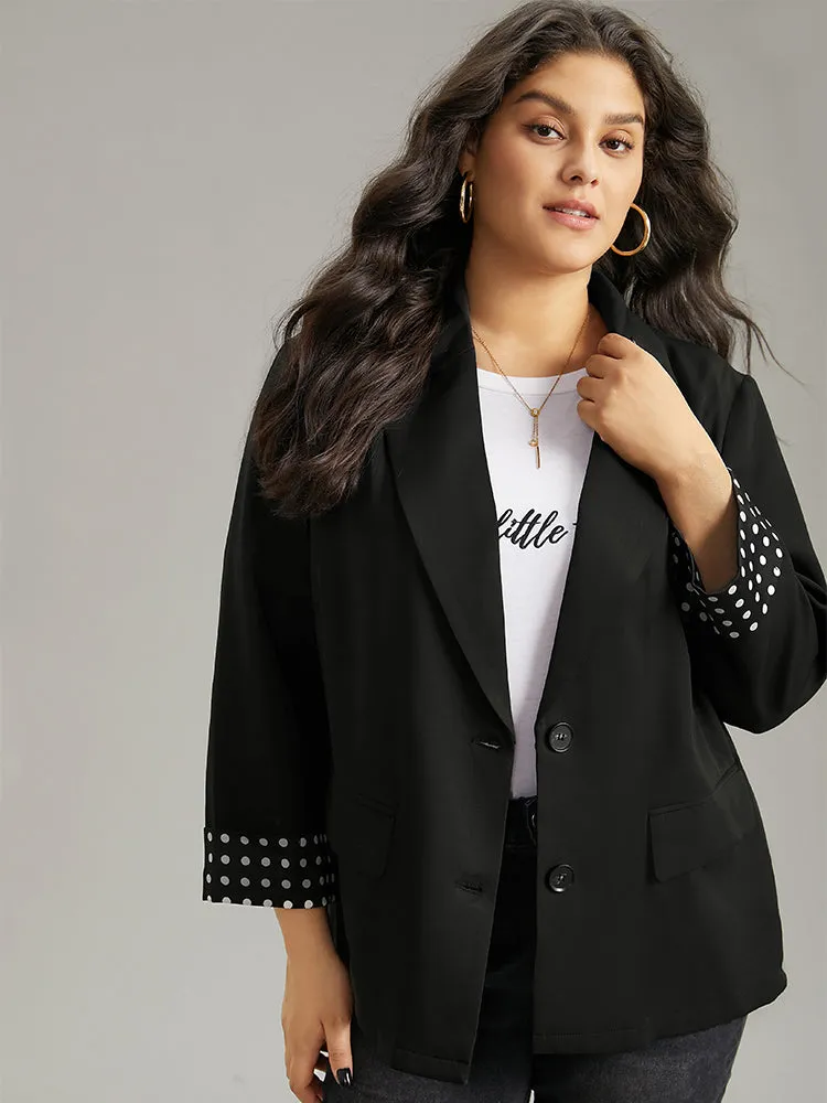 Suit Collar Polka Dot Patchwork Button Up Blazer sold by Bloomchic product image thumbnail 5