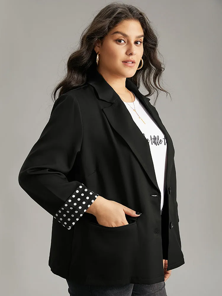 Suit Collar Polka Dot Patchwork Button Up Blazer sold by Bloomchic product image thumbnail 3