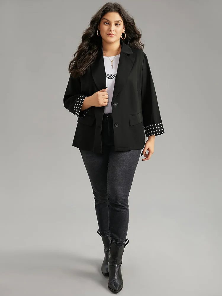 Suit Collar Polka Dot Patchwork Button Up Blazer sold by Bloomchic product image thumbnail 4