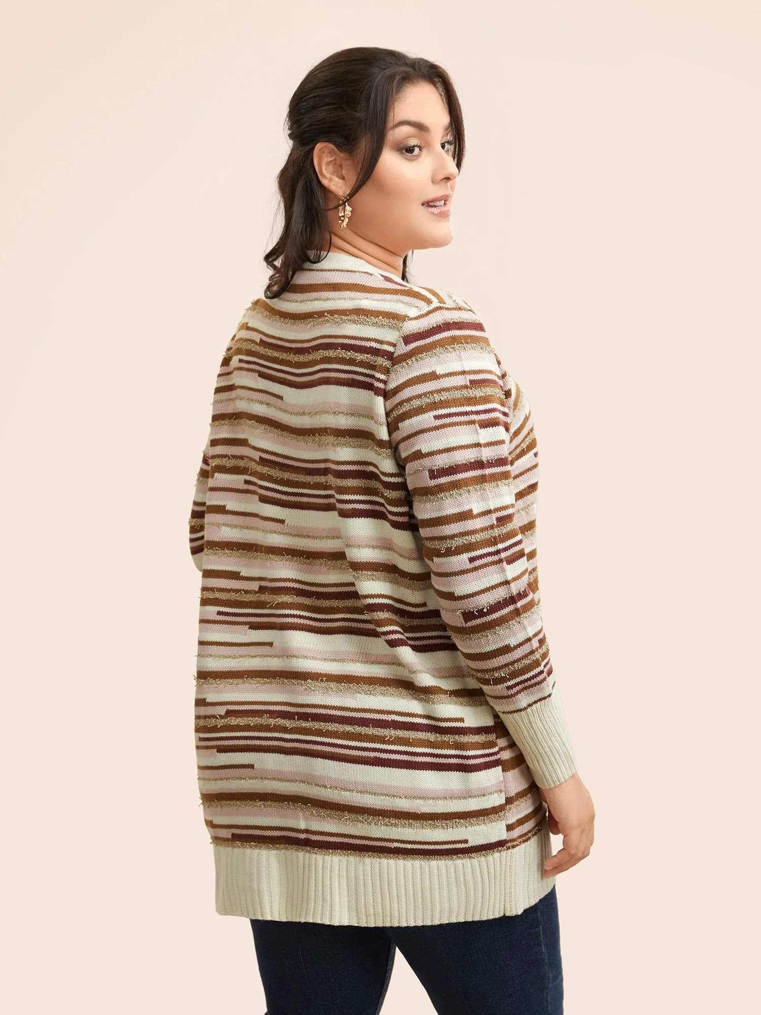 Striped Kimono Collar Pocket Cardigan sold by Bloomchic product image thumbnail 5