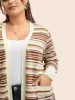 Striped Kimono Collar Pocket Cardigan sold by Bloomchic