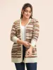 Striped Kimono Collar Pocket Cardigan sold by Bloomchic