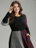 Rib Knit Colorblock Contrast Pocket Dress sold by Bloomchic
