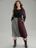 Rib Knit Colorblock Contrast Pocket Dress sold by Bloomchic