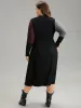 Rib Knit Colorblock Contrast Pocket Dress sold by Bloomchic