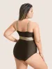 Two Tone Wrap Ruched One Piece Swimsuit sold by Bloomchic