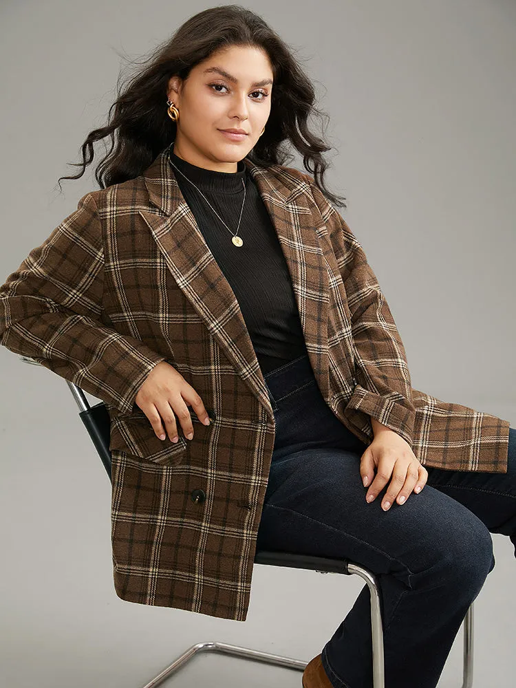 Plaid Double Breasted Flap Pocket Blazer sold by Bloomchic product image thumbnail 3