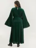 Halloween Velvet Patchwork Bell Sleeve Metal Detail Dress sold by Bloomchic