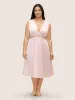 Deep V Neck Lace Patchwork Gathered Sleep Dress sold by Bloomchic