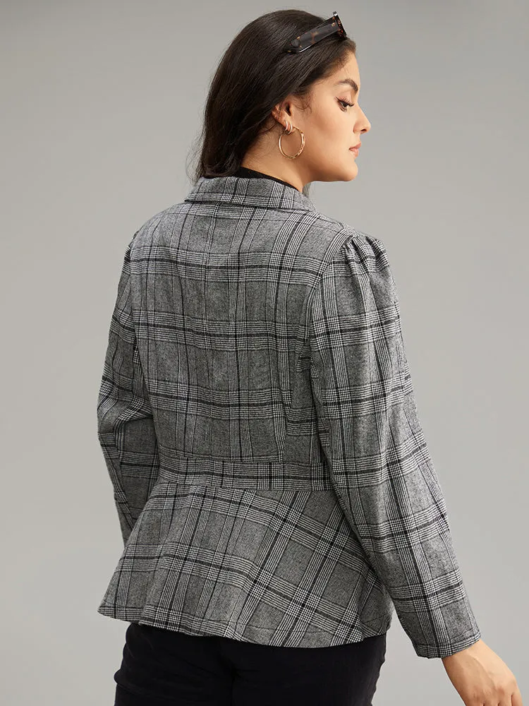 Plaid Suit Collar Button Up Blazer sold by Bloomchic product image thumbnail 2