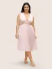 Deep V Neck Lace Patchwork Gathered Sleep Dress sold by Bloomchic