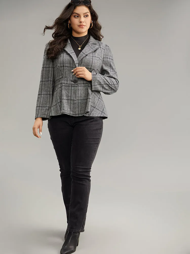 Plaid Suit Collar Button Up Blazer sold by Bloomchic product image thumbnail 4