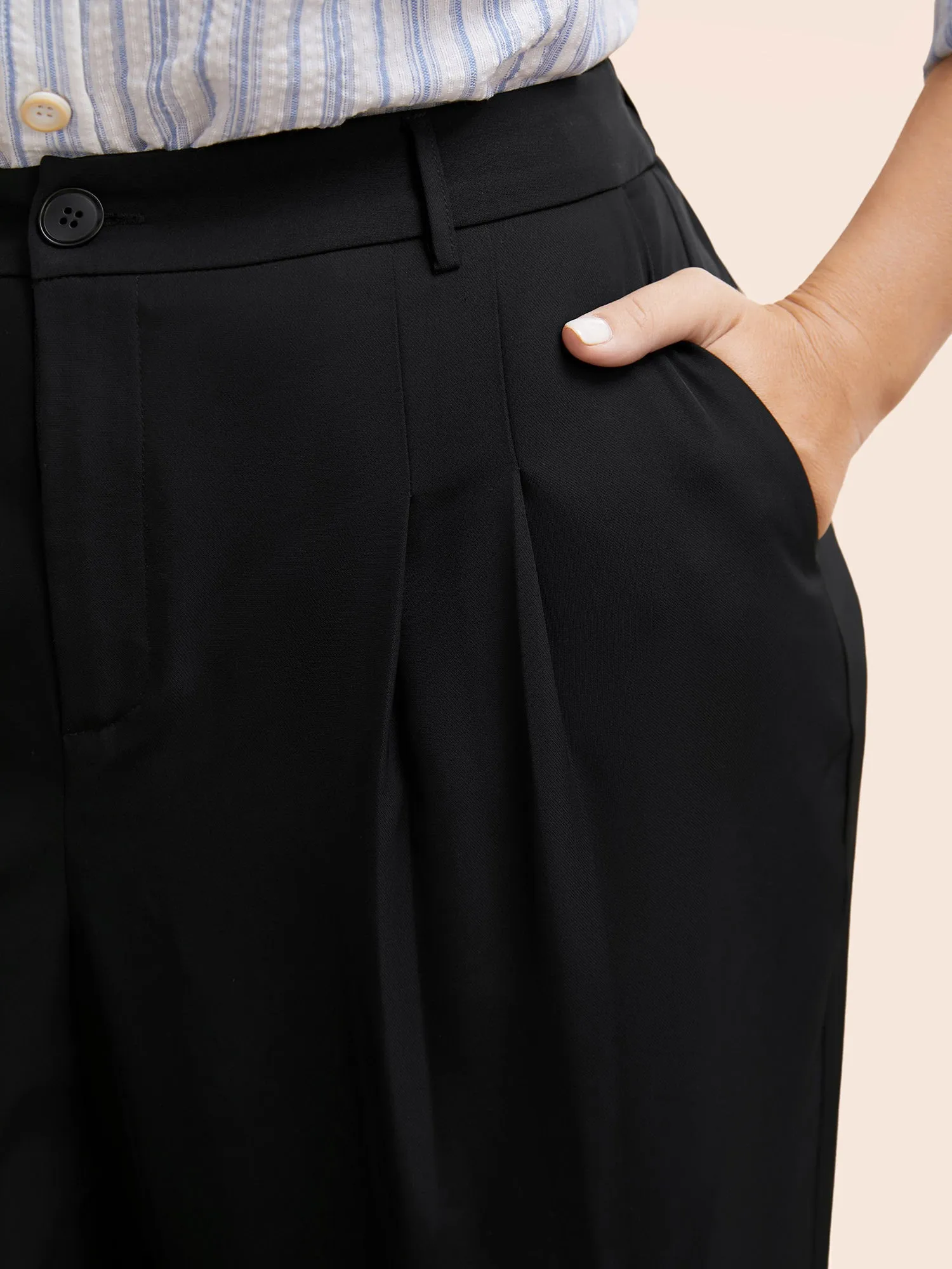 Stretch Woven Pleated Elastic Waist Pants sold by Bloomchic product image thumbnail 5