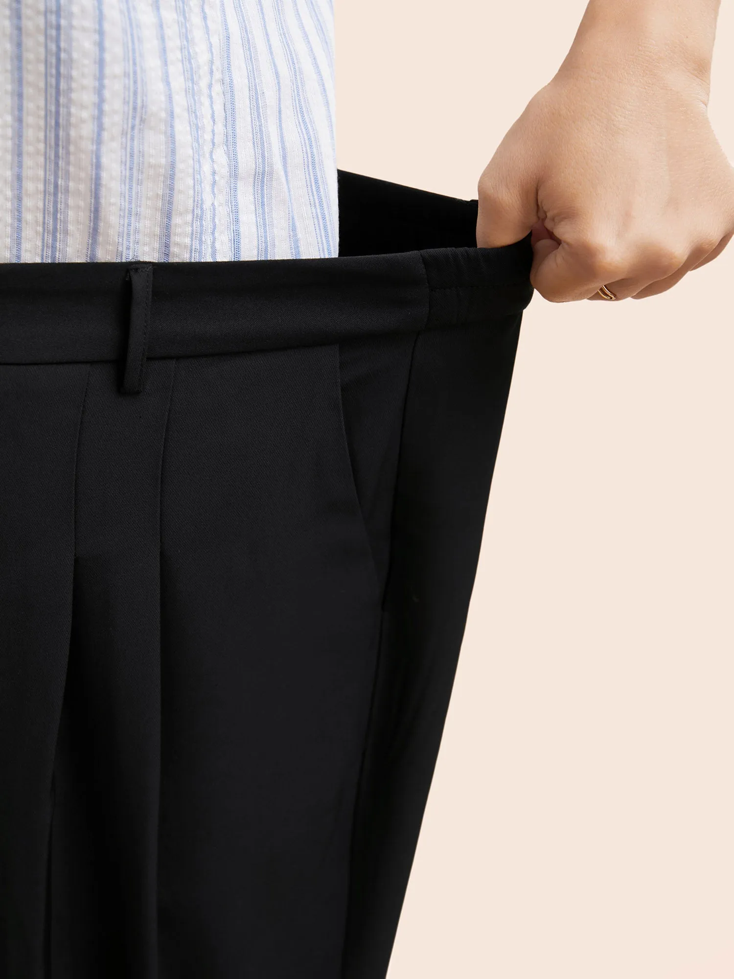 Stretch Woven Pleated Elastic Waist Pants sold by Bloomchic product image thumbnail 4