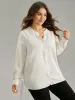 Solid Notched Button Through Blouse sold by Bloomchic