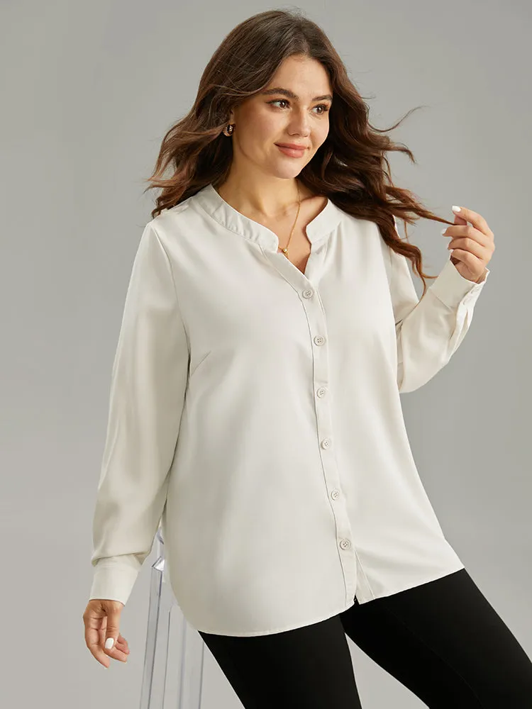 Solid Notched Button Through Blouse sold by Bloomchic product image thumbnail 2