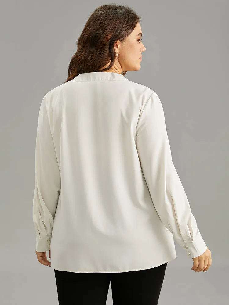 Solid Notched Button Through Blouse sold by Bloomchic product image thumbnail 4