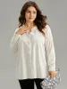 Solid Notched Button Through Blouse sold by Bloomchic