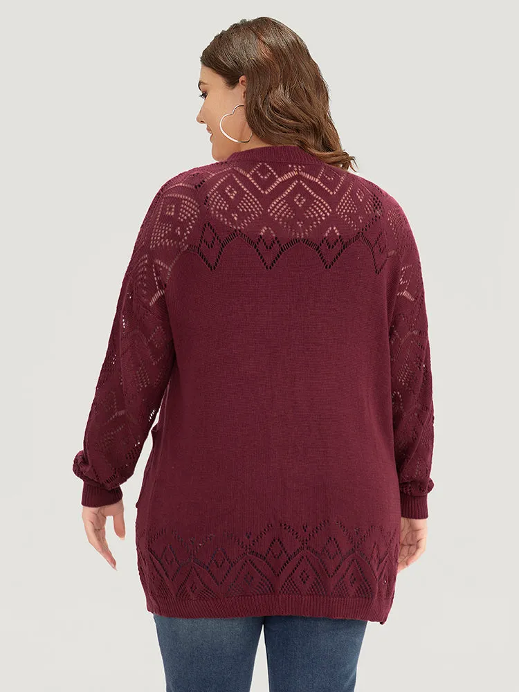 Plain Patched Pocket Curved Hem Cardigan sold by Bloomchic product image thumbnail 2