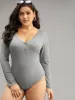 Supersoft Essentials Rib Knit Button Up Bodysuit sold by Bloomchic