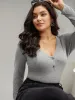 Supersoft Essentials Rib Knit Button Up Bodysuit sold by Bloomchic