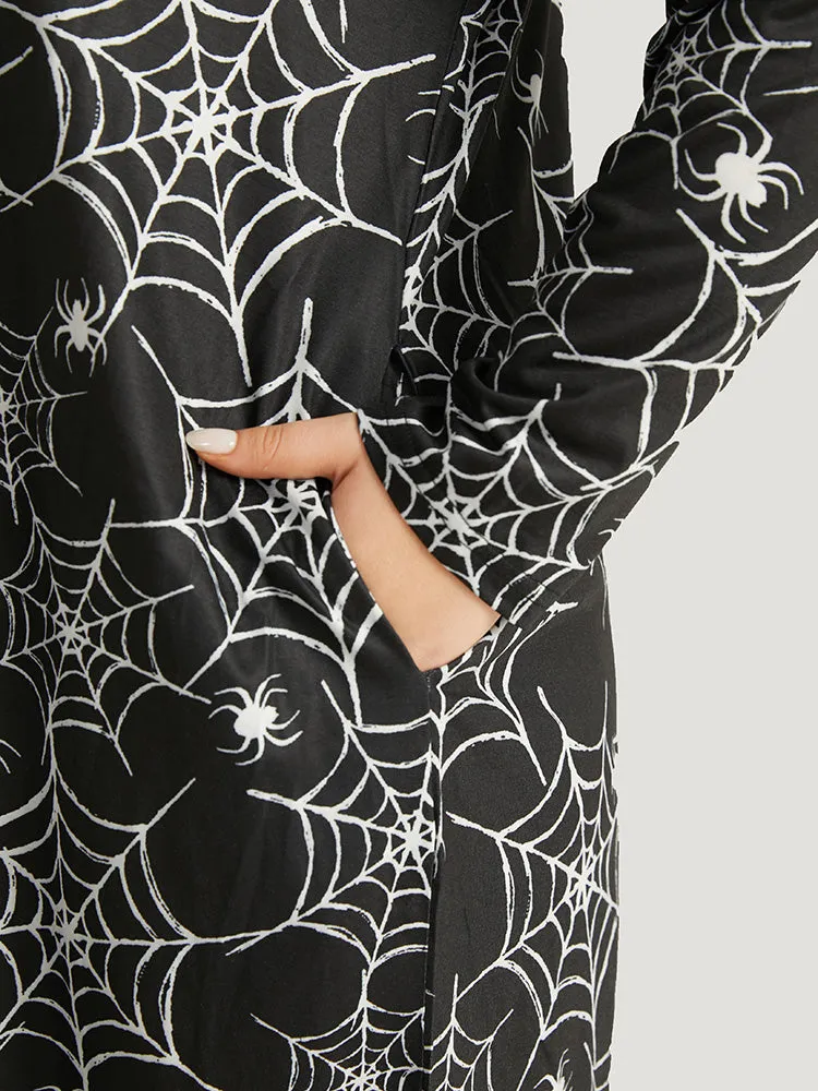 Halloween Spider Web Print Sleep Dress sold by Bloomchic product image thumbnail 4