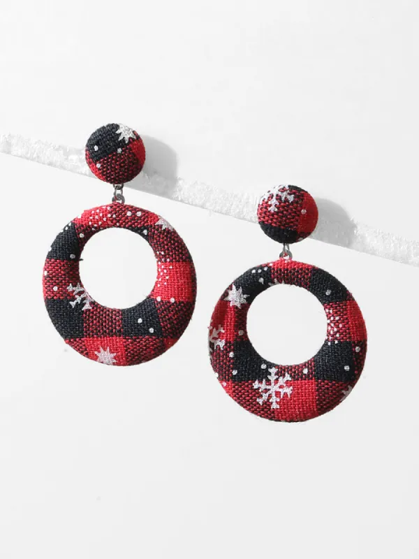 Christmas Snowflake 925 Silver Needle Hoop Earrings sold by Bloomchic