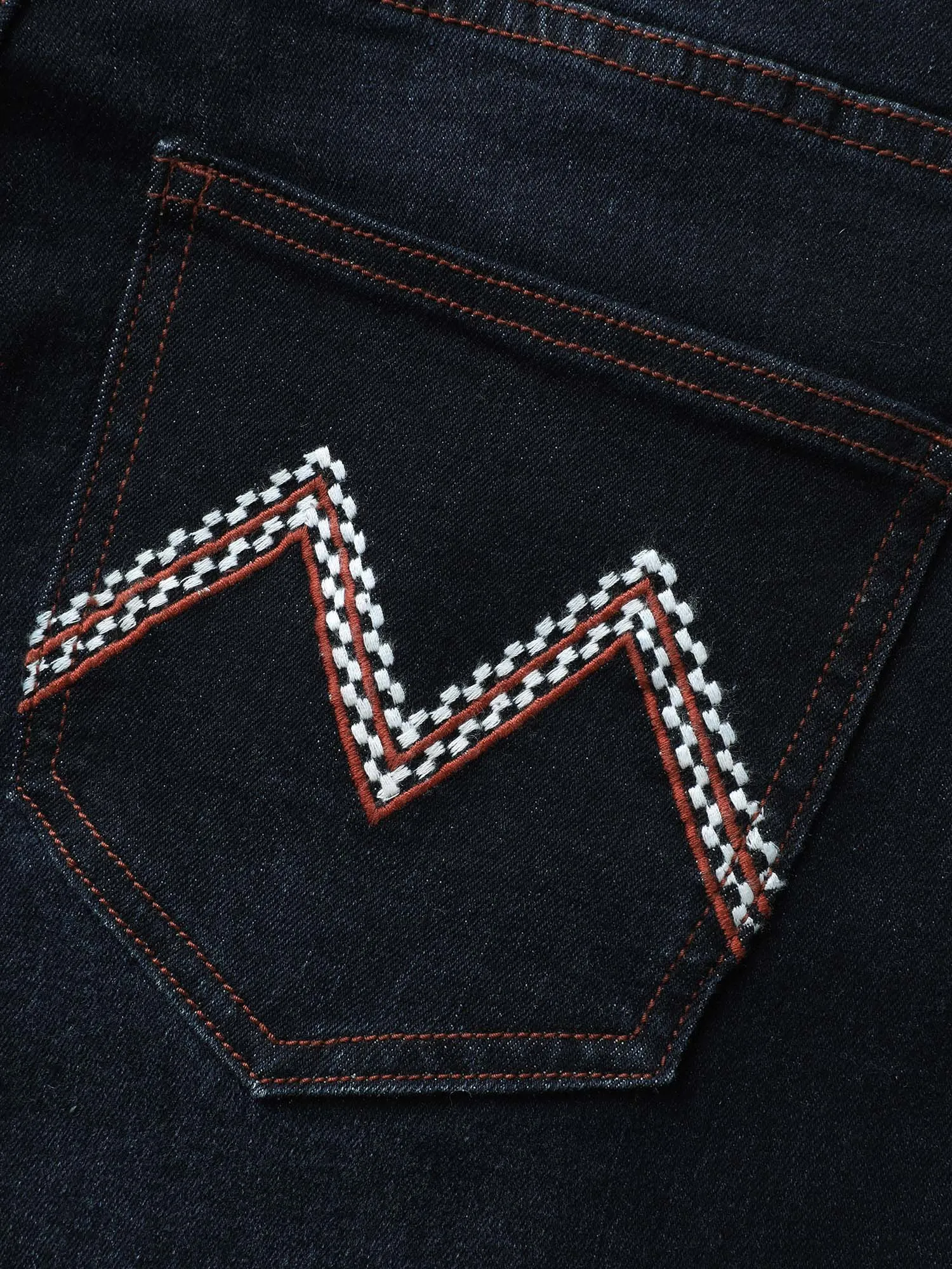 Stretch Denim Geometric Embroided Micro-Flare Jeans sold by Bloomchic product image thumbnail 5
