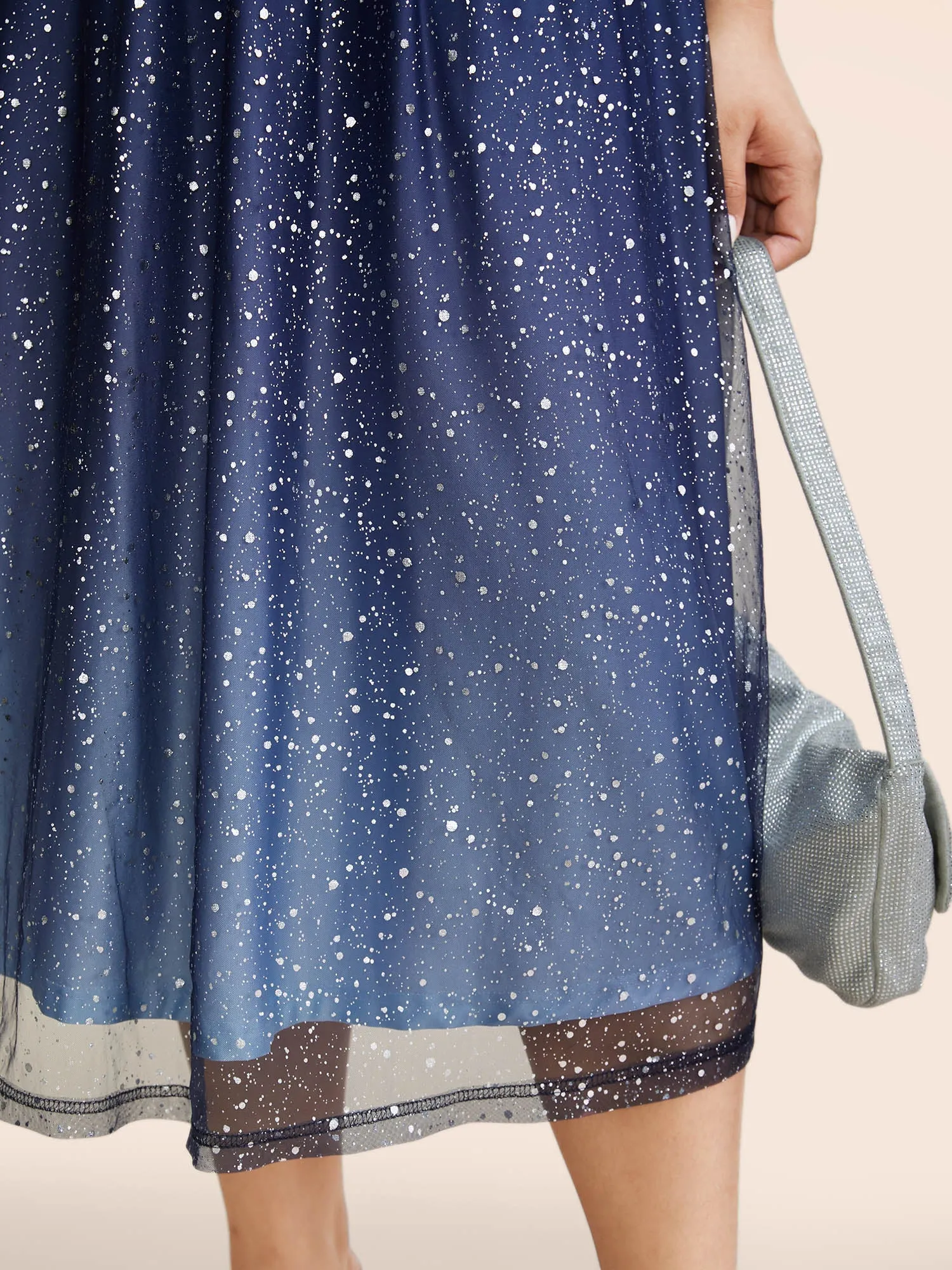 Ombre Glitter Mesh Cami Midi Dress sold by Bloomchic product image thumbnail 4