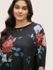 Floral Print Raglan Sleeve Rib Knit Sweatshirt sold by Bloomchic