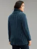 Turtle Neck Plain Rib Knit Pullover sold by Bloomchic