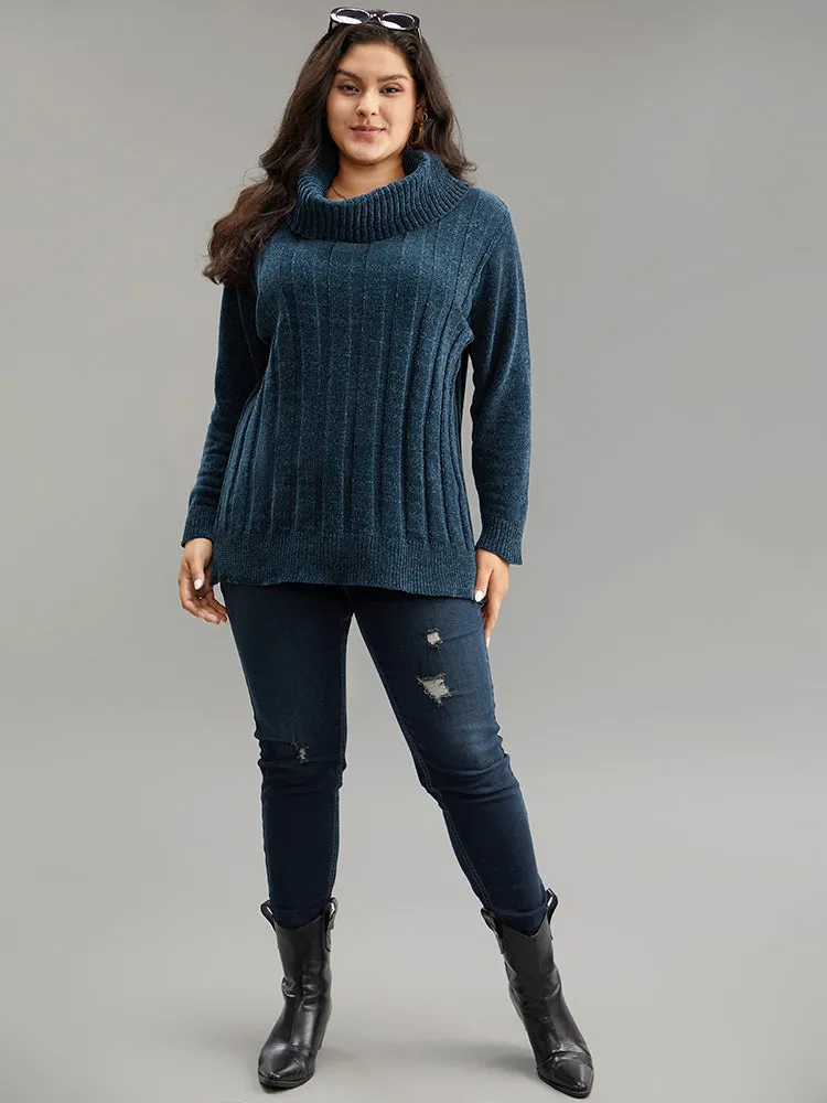 Turtle Neck Plain Rib Knit Pullover sold by Bloomchic product image thumbnail 5