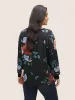 Floral Print Raglan Sleeve Rib Knit Sweatshirt sold by Bloomchic