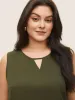 Solid Keyhole Tiered Hem Tank Top sold by Bloomchic