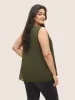 Solid Keyhole Tiered Hem Tank Top sold by Bloomchic