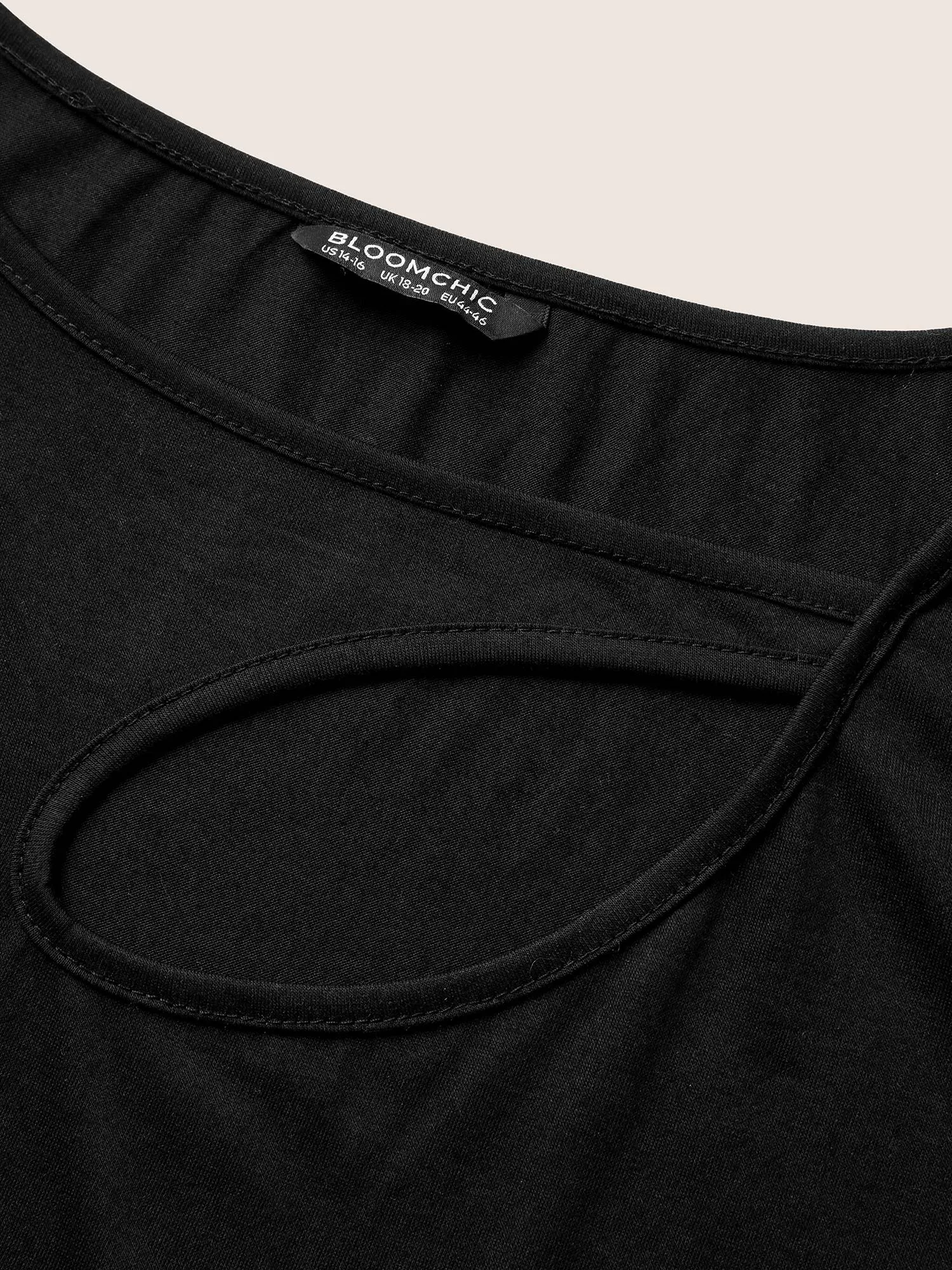 Solid Asymmetrical Hem Cut Out T-shirt sold by Bloomchic product image thumbnail 5