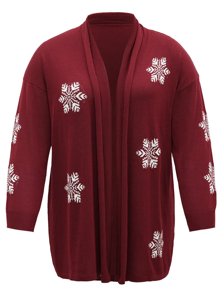 Supersoft Essentials Snowflake Lapel Collar Cardigan sold by Bloomchic product image thumbnail 4