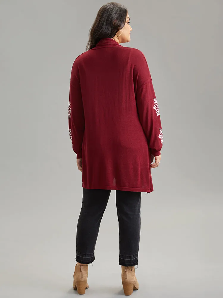 Supersoft Essentials Snowflake Lapel Collar Cardigan sold by Bloomchic product image thumbnail 2