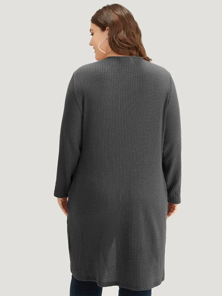 Waffle Knit Pocket Crew Neck Wrap T-shirt sold by Bloomchic product image thumbnail 4