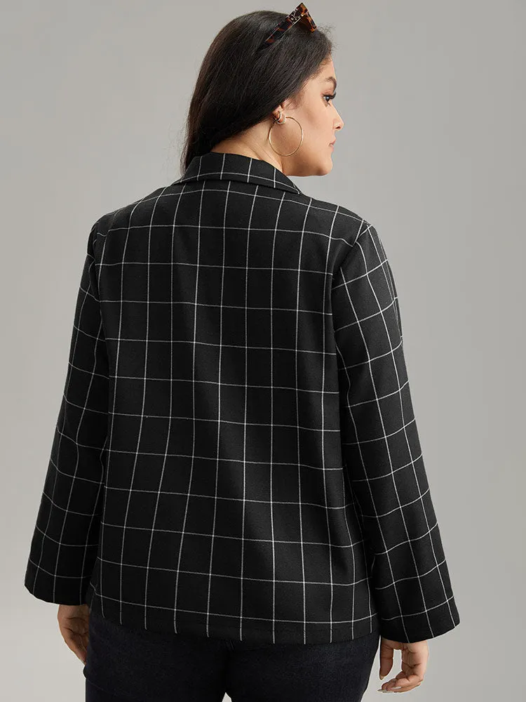 Plaid Suit Collar Tab Sleeve Button Up Blazer sold by Bloomchic product image thumbnail 2