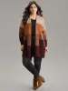 Colorblock Contrast Pocket Open Front Cardigan sold by Bloomchic