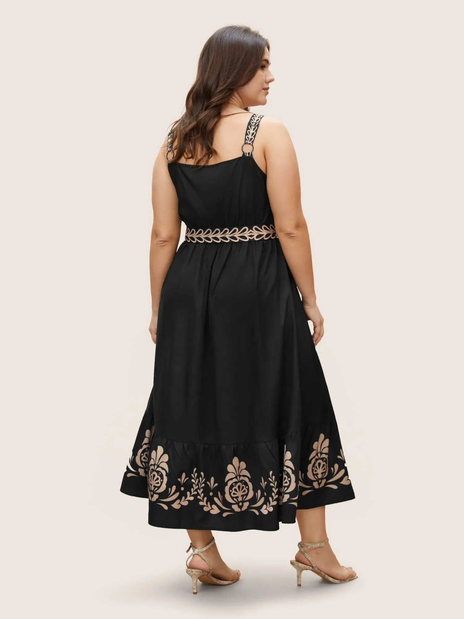 Boho Print Tassel Belted Cami Dress sold by Bloomchic product image thumbnail 3