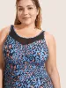 Leopard Print Gathered See Through One Piece Swimsuit sold by Bloomchic