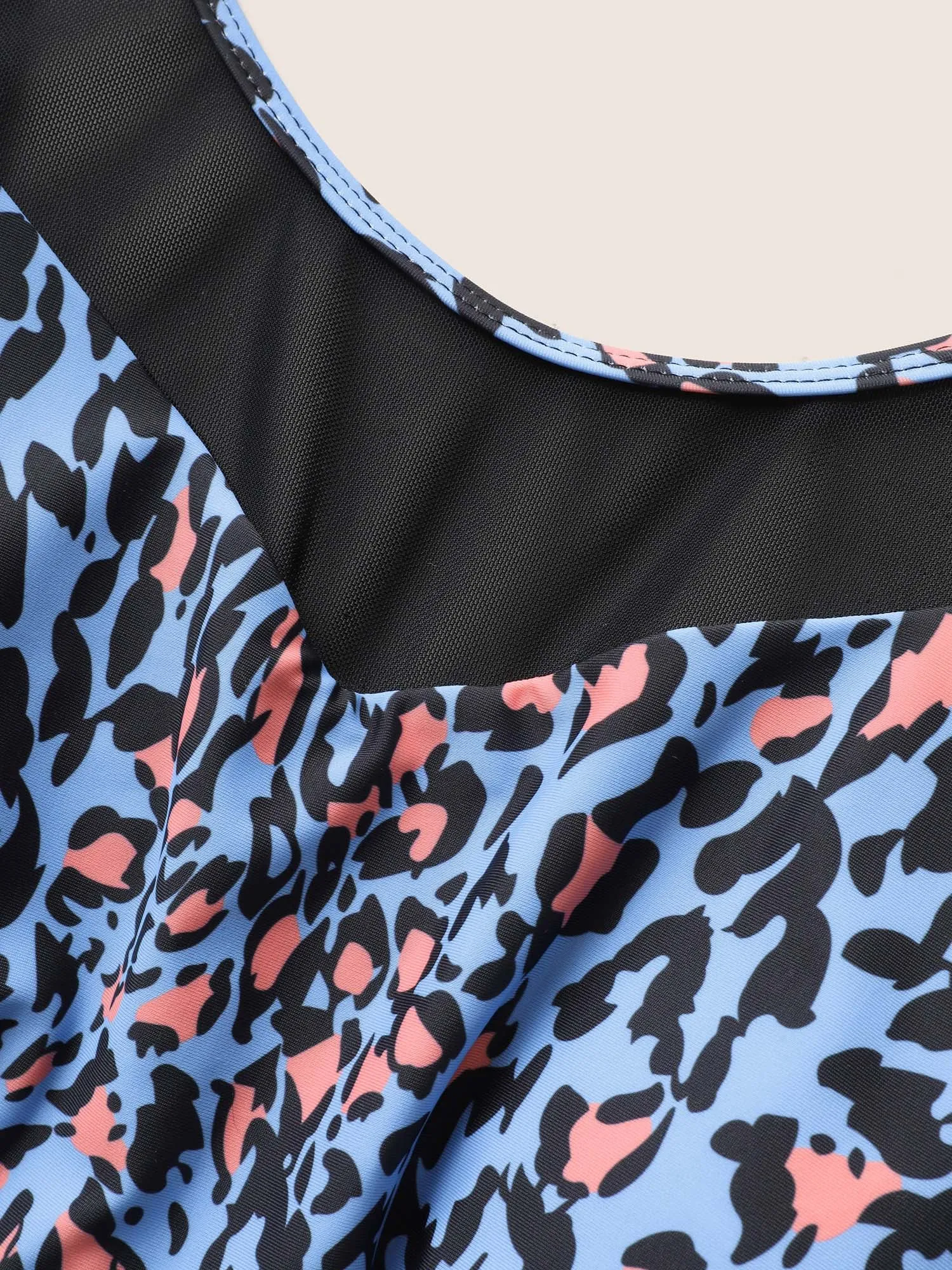 Leopard Print Gathered See Through One Piece Swimsuit sold by Bloomchic product image thumbnail 5