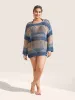 Colorblock Contrast Cut Out Mesh Swim Cover Up sold by Bloomchic